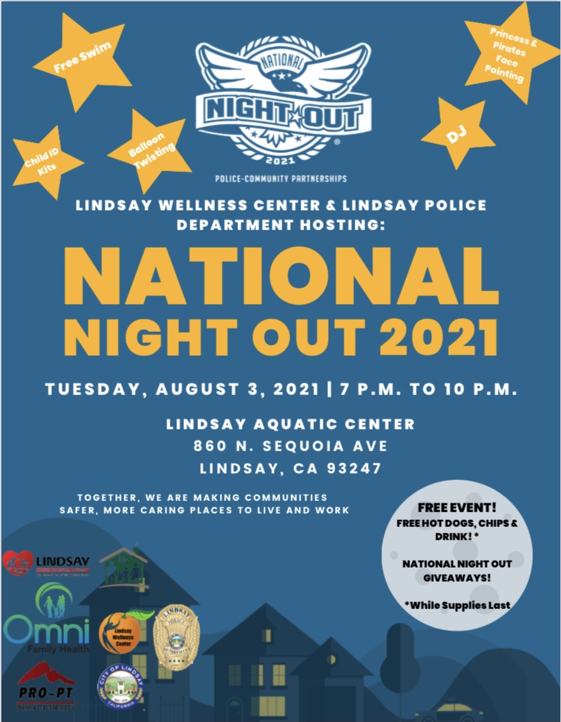 National Night Out NNO Lindsay California