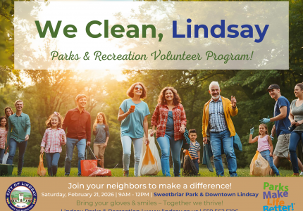 We Clean, Lindsay - Parks and Recreation Volunteer Program!